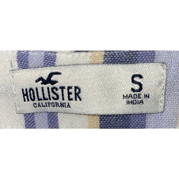 HOLLISTER Womens' Blue White Striped Overalls Shorts Shortalls Size Small - Picture 3 of 4